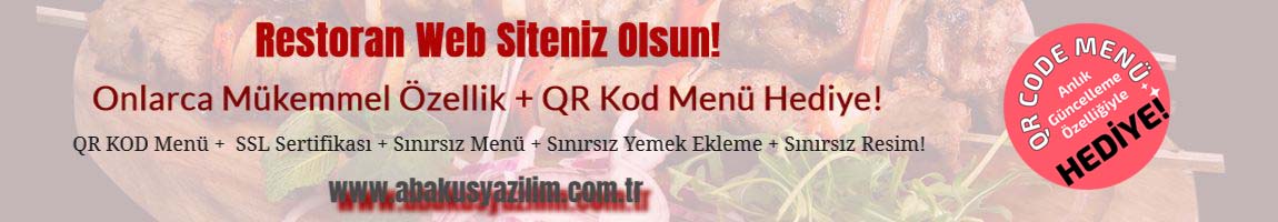 QR Kod Menü - Restoran Web Sitesi